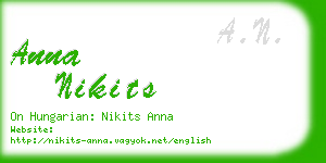 anna nikits business card